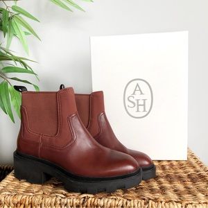Ash Leather Brown Ankle Boots